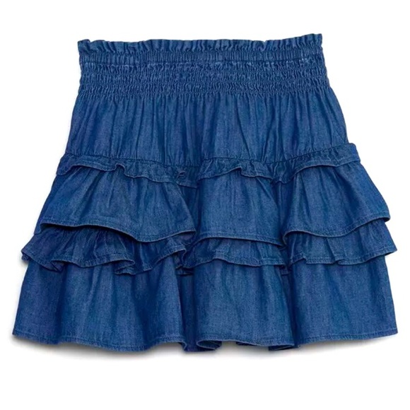 GAP X LOVESHACKFANCY Denim Ruffle Mini Skirt SOLD OUT ONLINE! - Picture 5 of 6